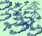 水墨松树