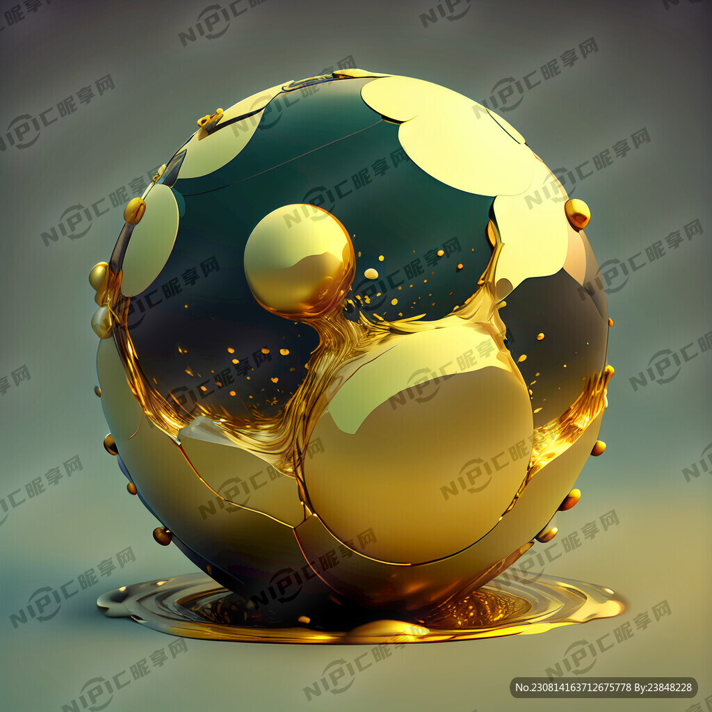金色水球 不规则球体