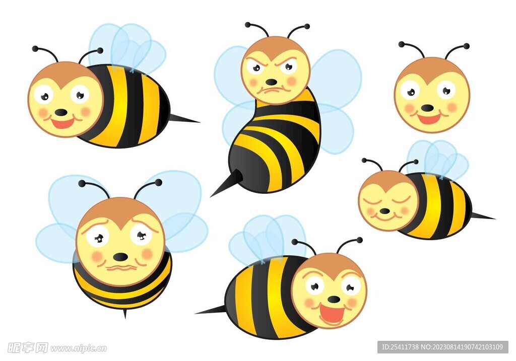 可爱蜜蜂矢量