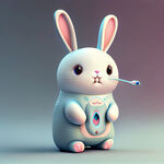 可爱的兔子图案的电动牙刷