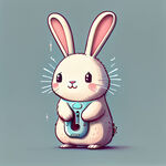 可爱的兔子图案的电动牙刷