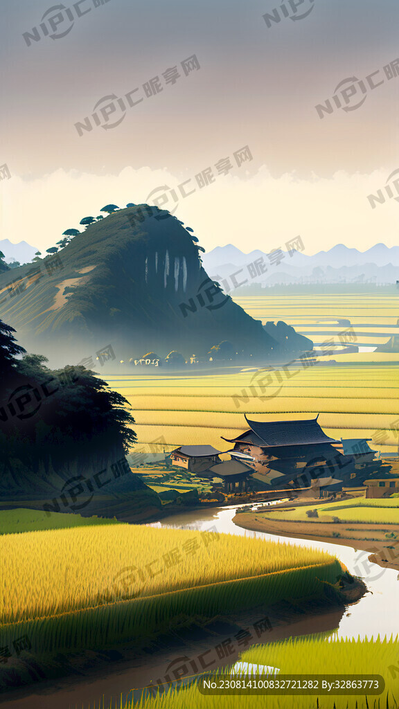 远处东北特有的地标中景东北农村