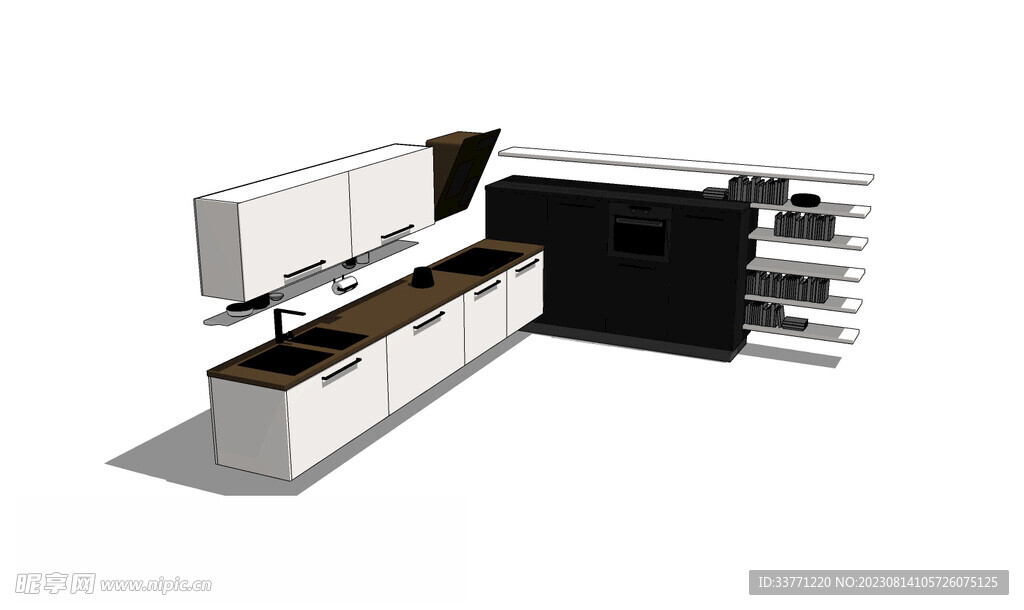 大气时尚厨柜模型