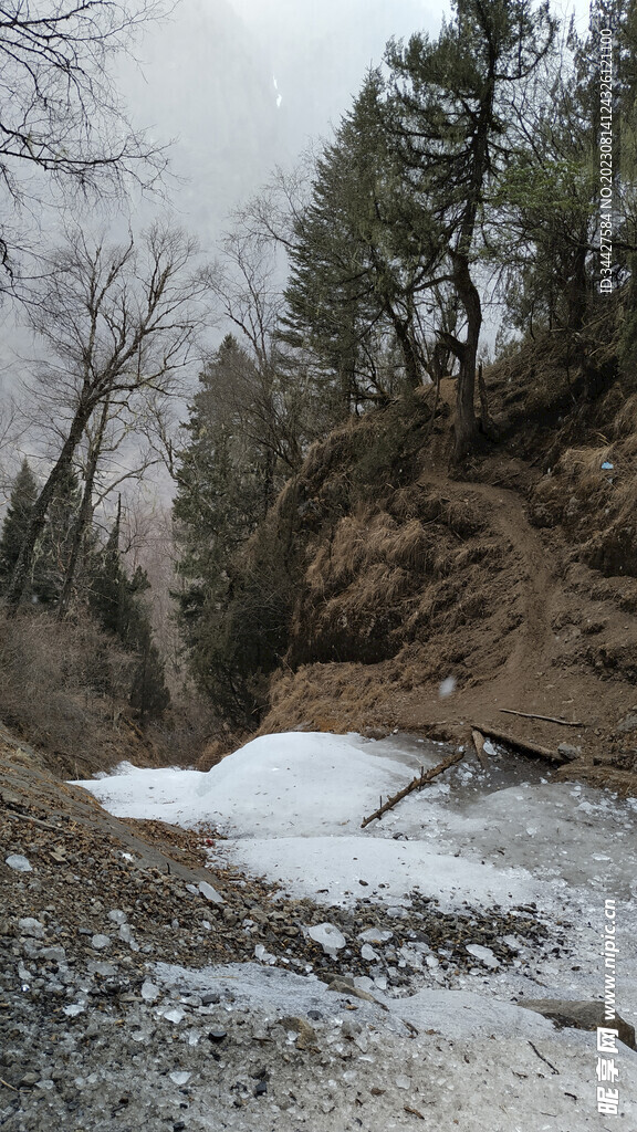 山林和冰瀑