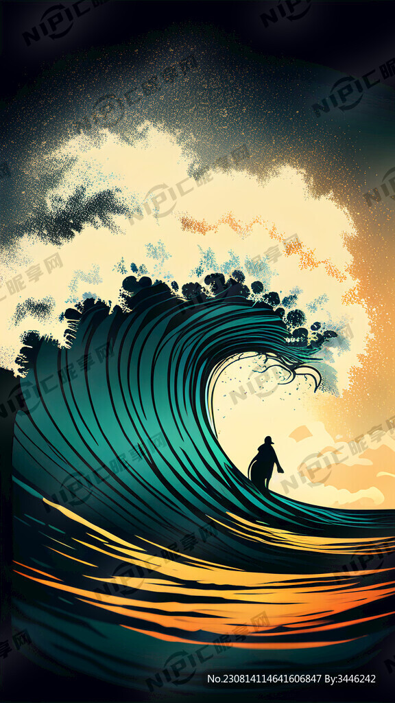 海参海浪轮廓图