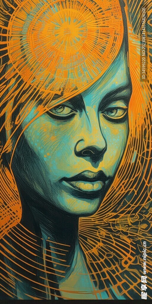人物框画 