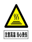 注意高温 当心烫伤 标识