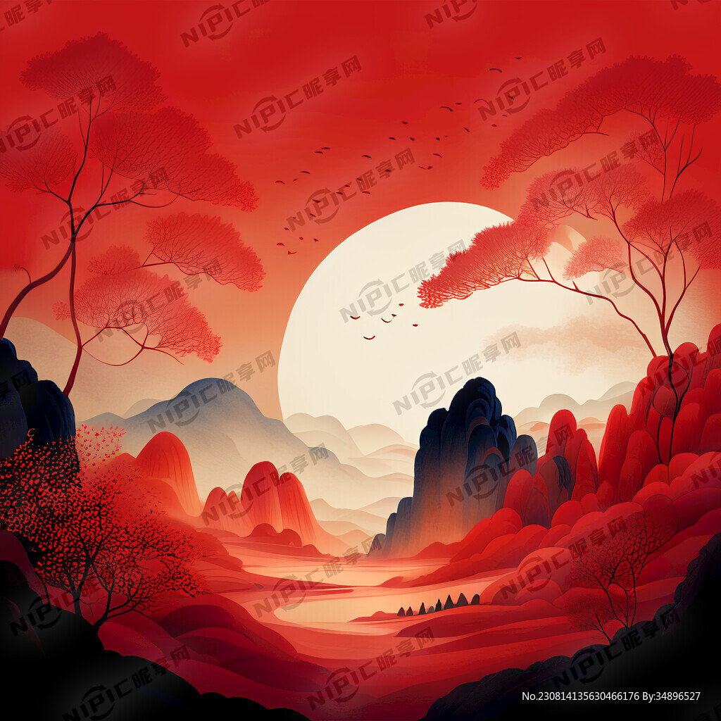 红色背景 招生海报
