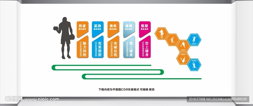 健身房装饰墙