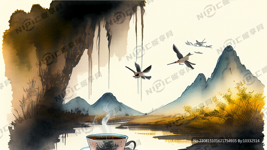 一杯姜茶 旁边有一块小黄姜