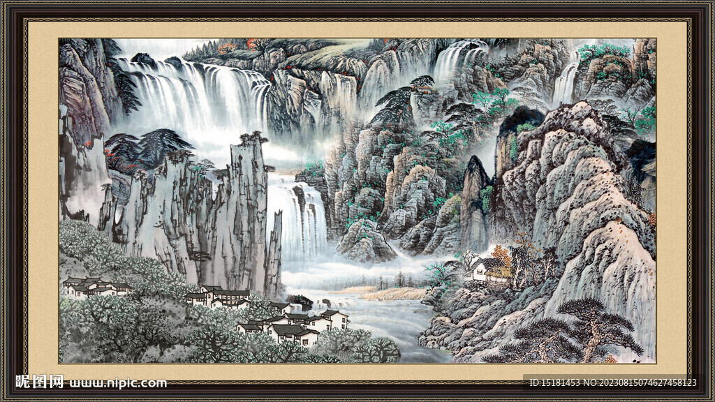 国画山水画 