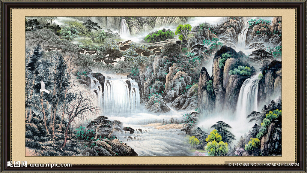 国画山水画 