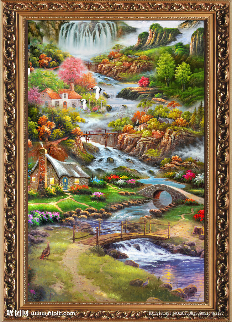 山水油画 