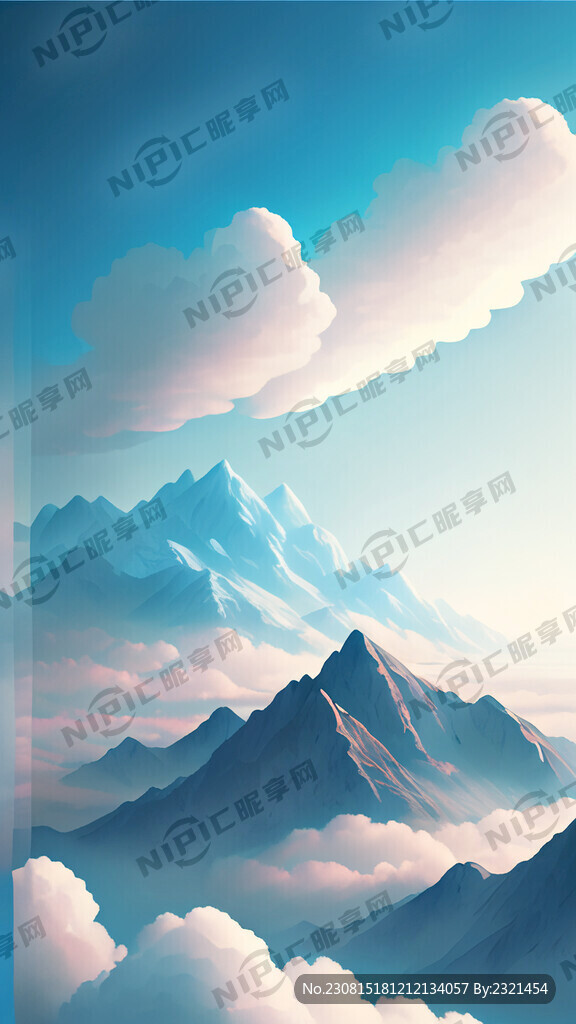 有云有山梦幻浅蓝色
