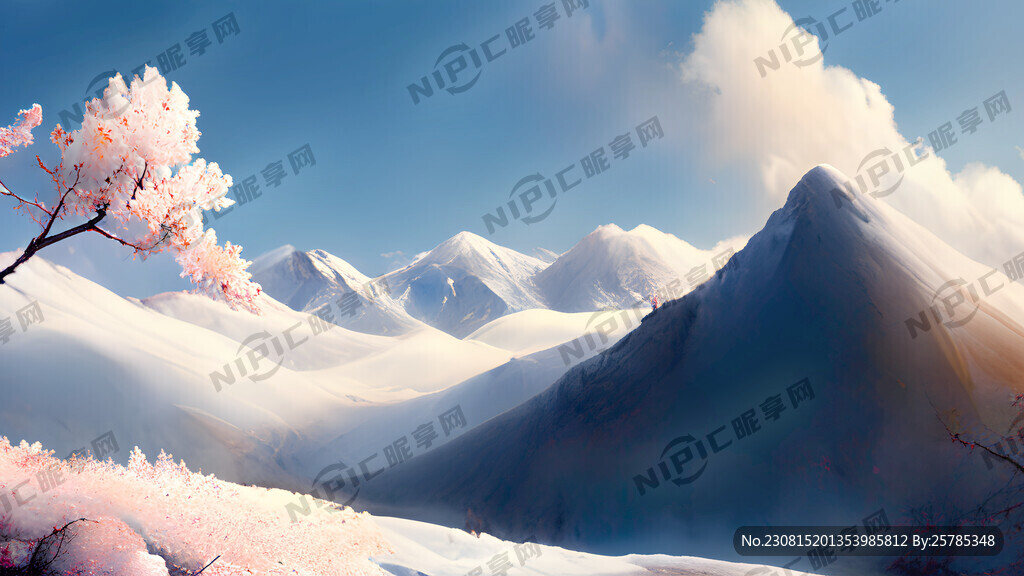 雪山桃花高原梦幻