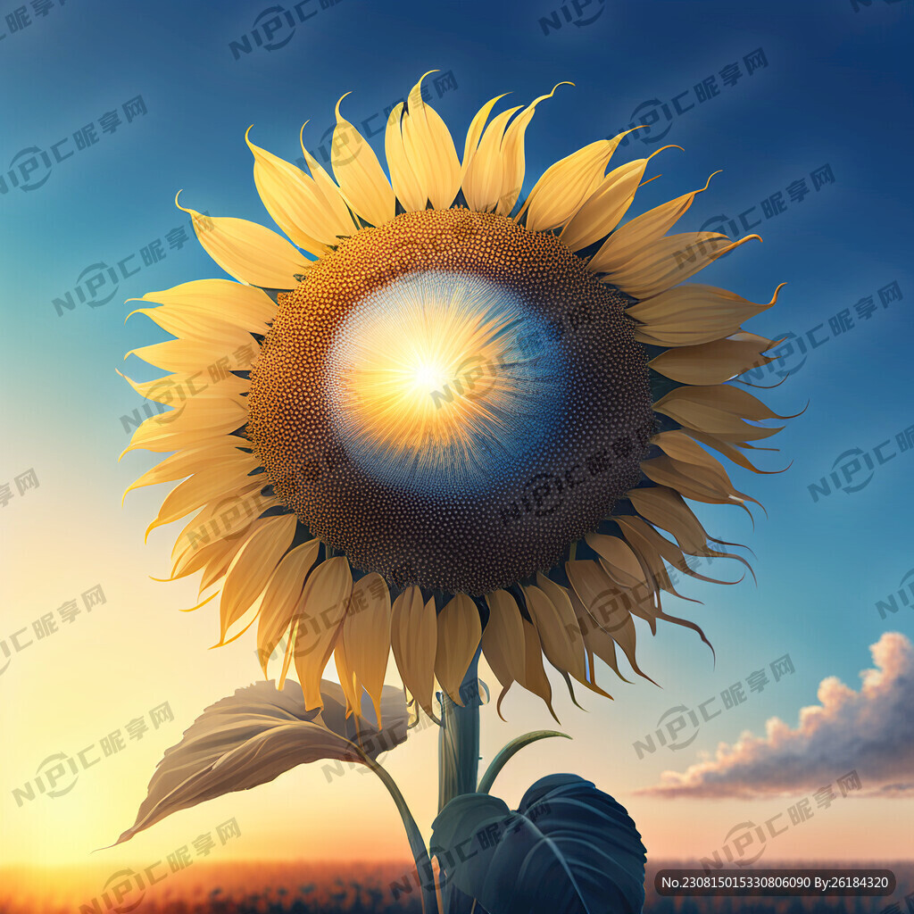 向日葵太阳蓝天不要白云色彩明快