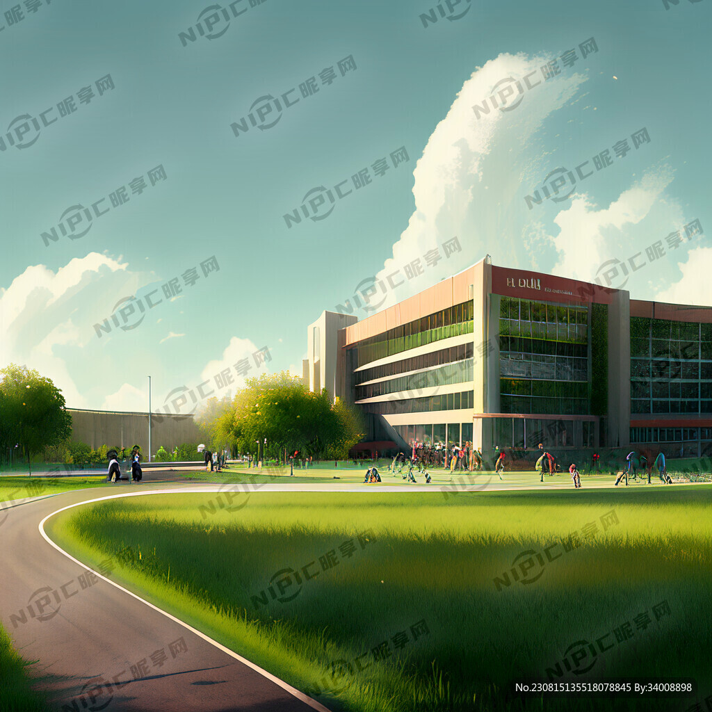 智慧校园 旁边草地 公路