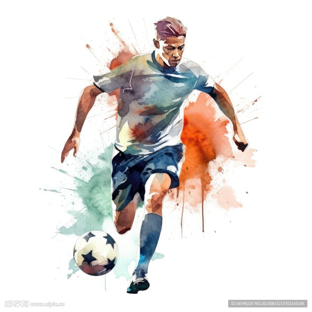 踢足球插画 