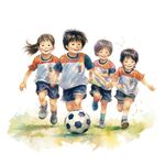 踢足球插画 