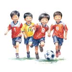 踢足球插画 