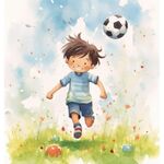 踢足球插画 