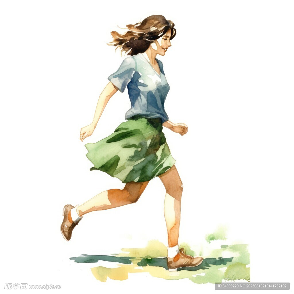 跑步插画 