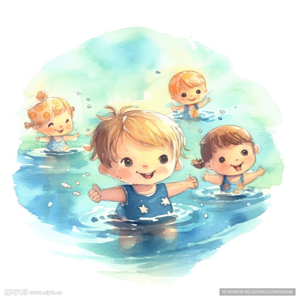 游泳插画 