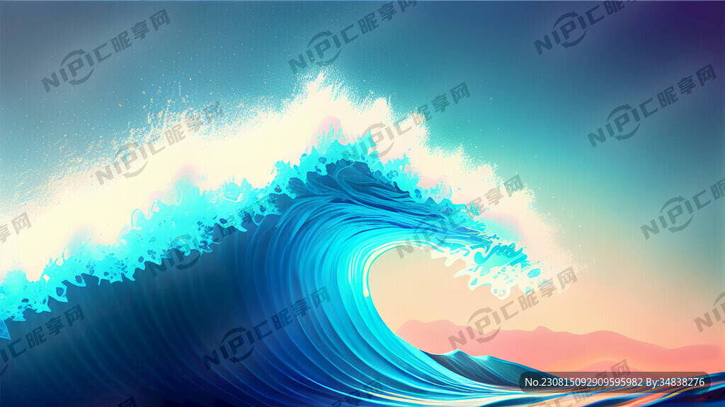 流光溢彩的空间艺术 蓝色波浪