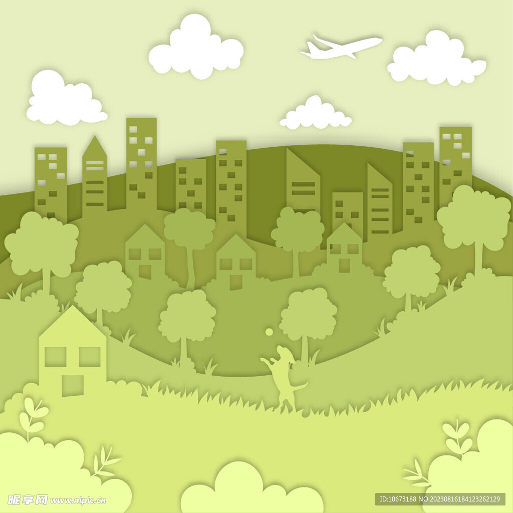 剪纸风住房日