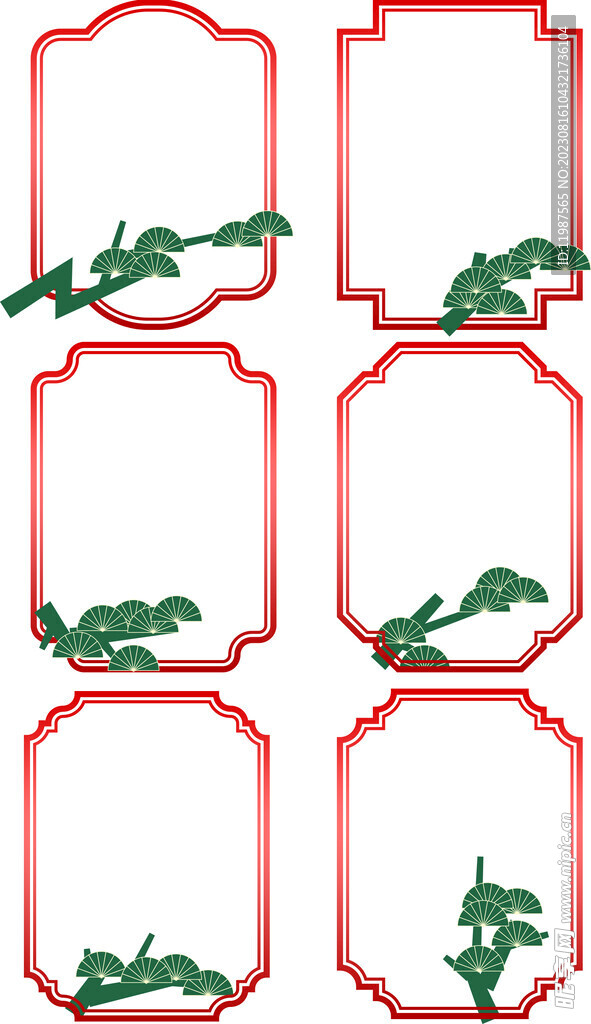 古风边框松树中国风线条线框
