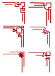 中国环纹古典装饰边角花纹线条