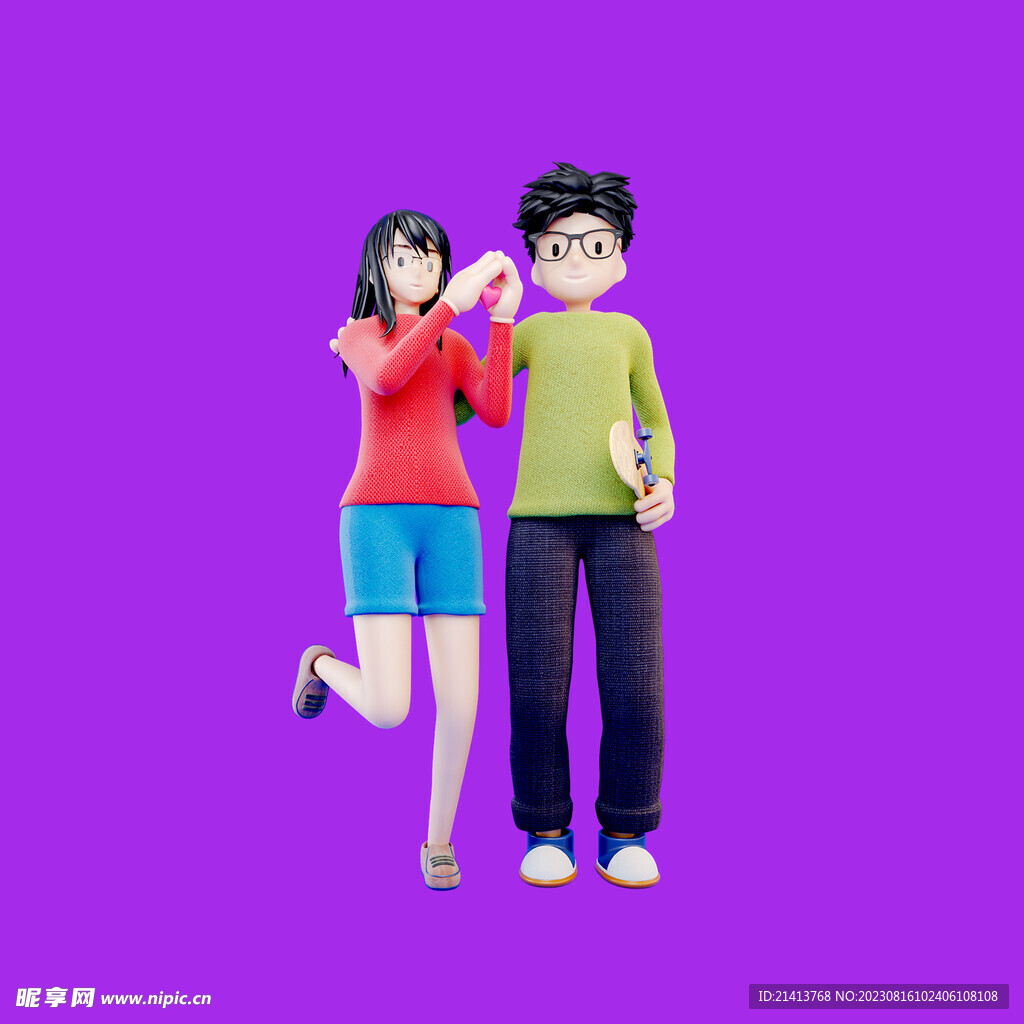 3D爱情男女设计图__动漫人物_动漫动画_设计图库_昵图网nipic.com