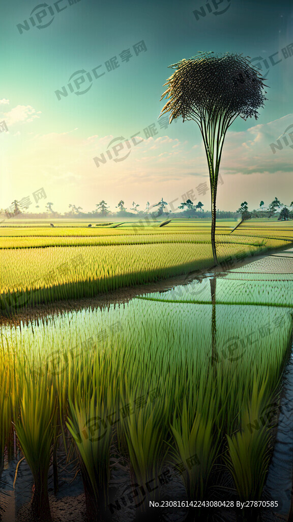 稻田 大米 晶莹剔透