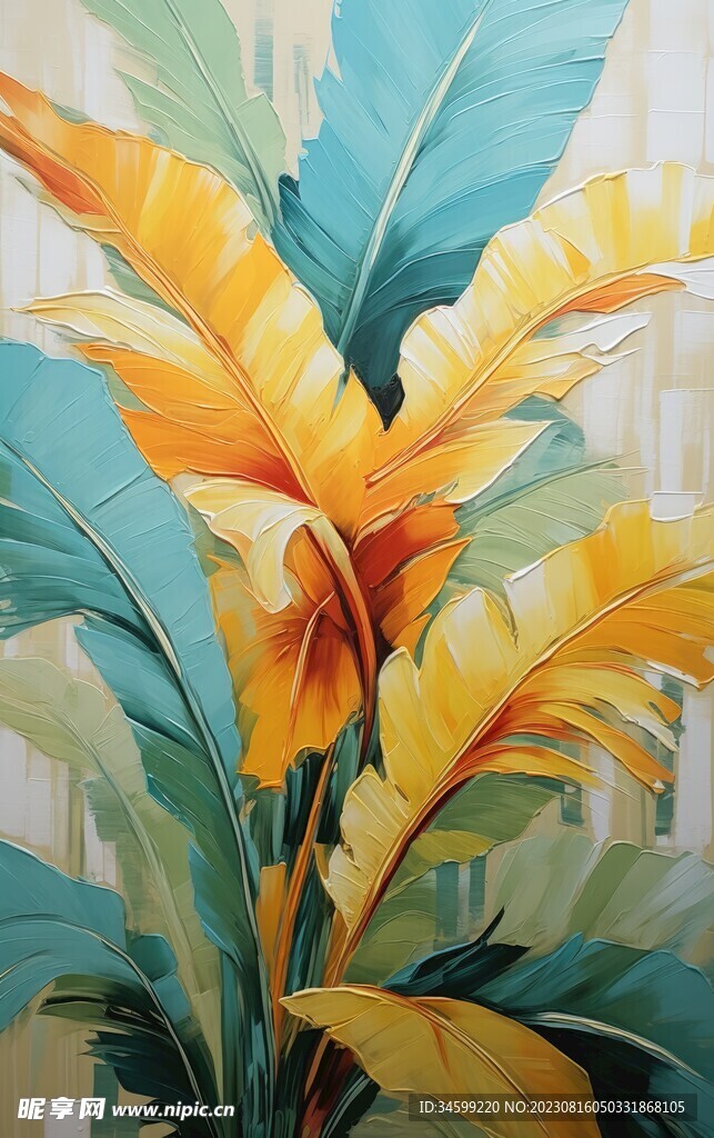 芭蕉叶装饰画  