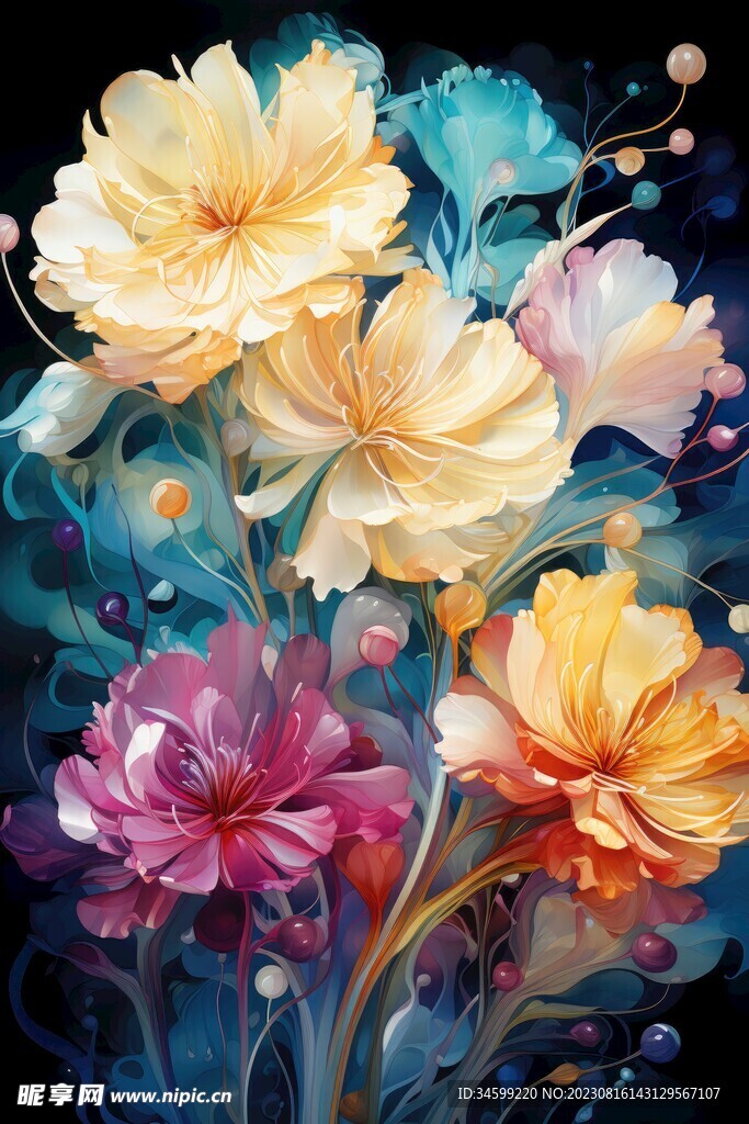 花朵框画 
