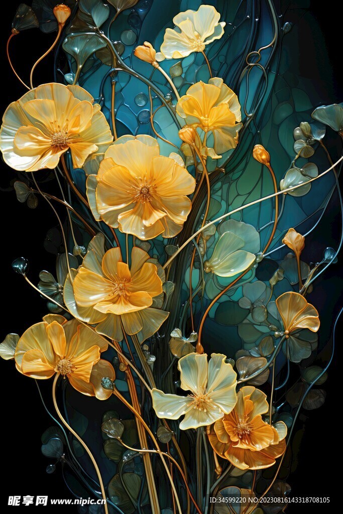 花朵框画 
