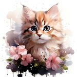 小猫水彩画