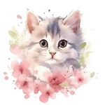 小猫水彩画 