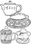 茶壶线描