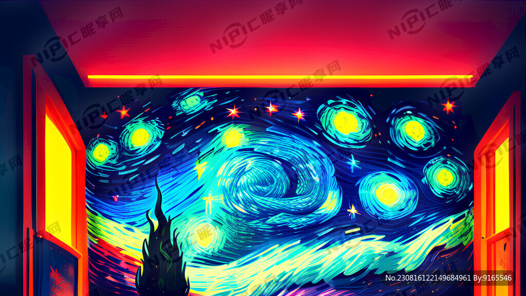 梵高 星空 艺术 创意 数字