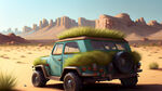 沙漠戈壁
小草
小车