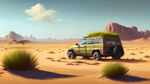 沙漠戈壁
小草
远景越野车