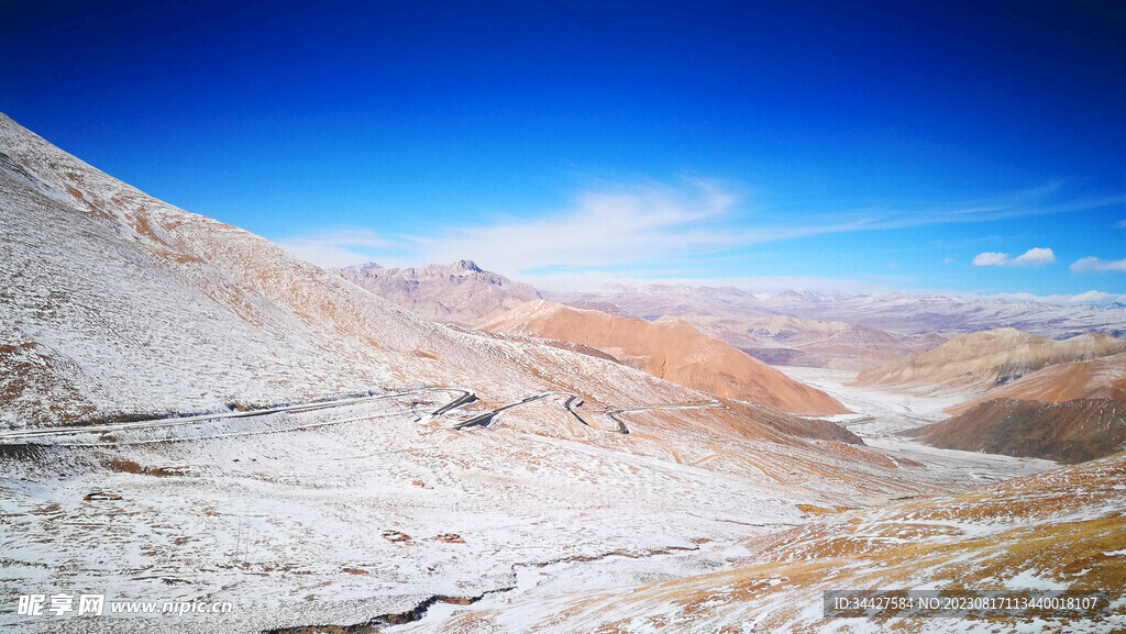 雪山山路风光