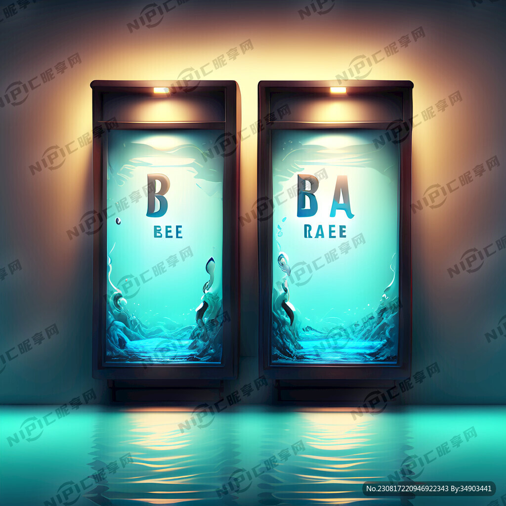 水吧两个字体 做一个灯箱广告牌