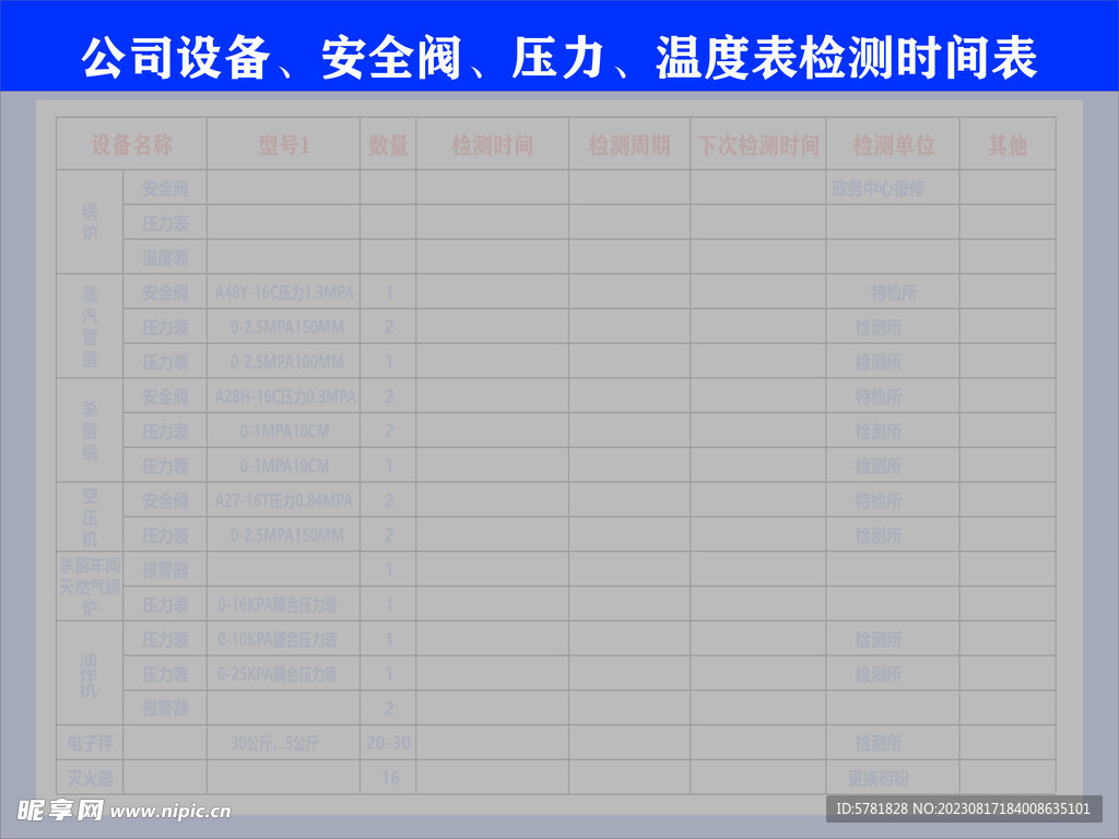 公司设备 安全阀 压力 温度表