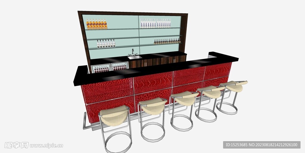 咖啡厅吧台模型设计