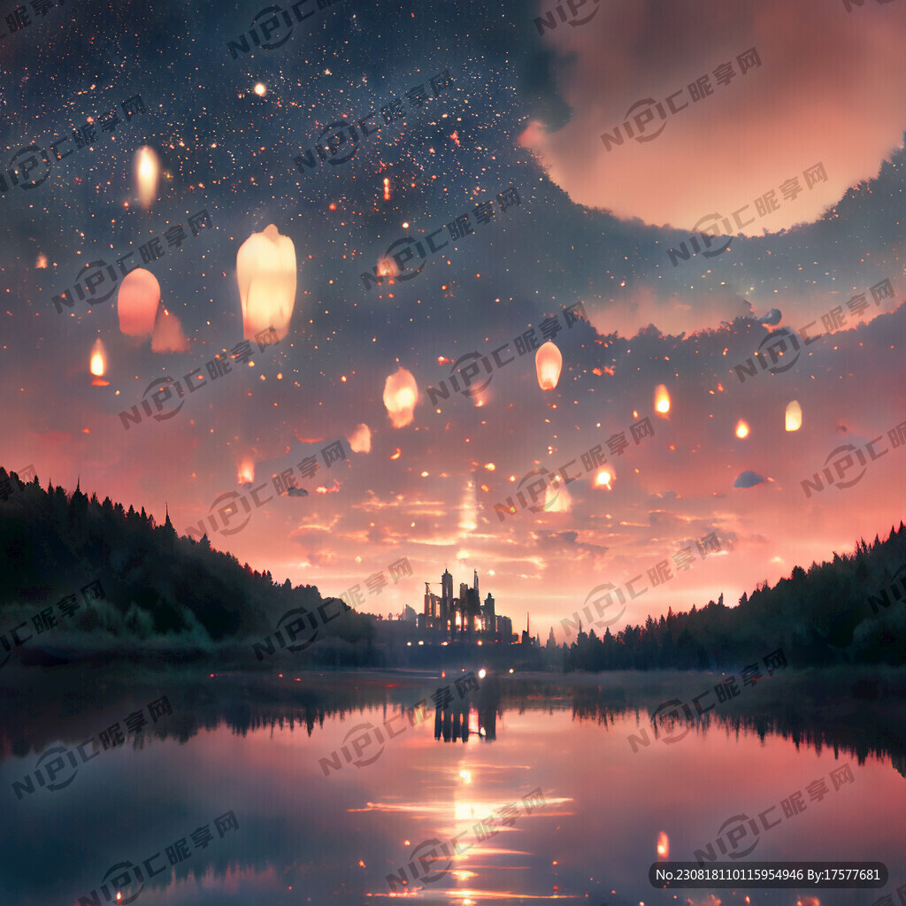 千与千寻建筑 夜幕星空