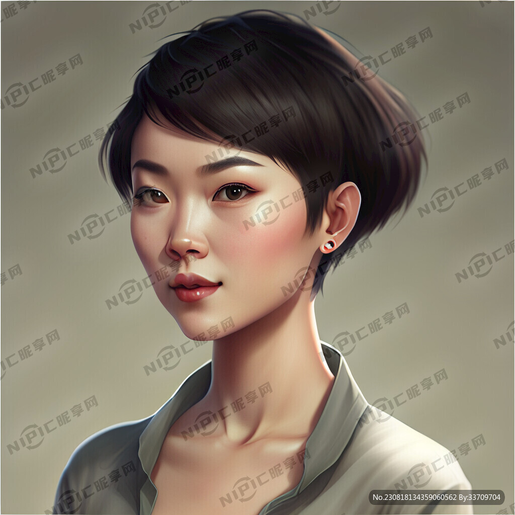 短发女孩 广告人