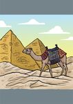 高温沙漠旅游骆驼金字塔