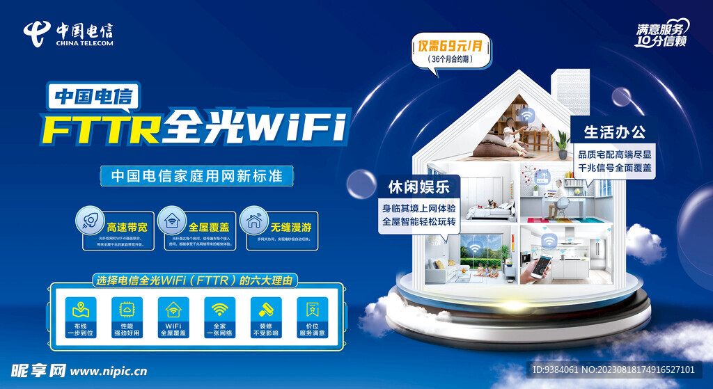 电信FTTR全光WIFI海报